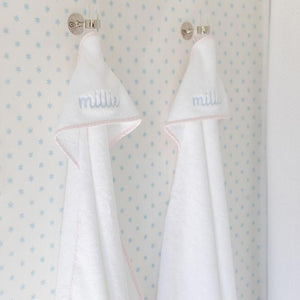 Weezie Baby Hooded Towel, Light Pink Gingham on White