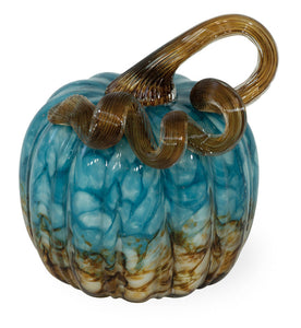 4.5" Copper Canyon Pumpkin Blue & Copper Glass