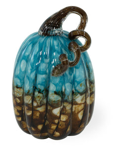 5" Copper Canyon Pumpkin Blue & Copper Glass