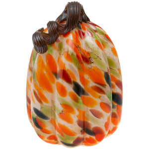 Orange Confetti Glass Pumpkin 5.75"