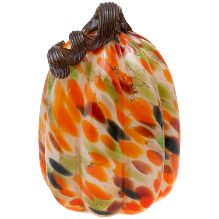 Orange Confetti Glass Pumpkin 5.75