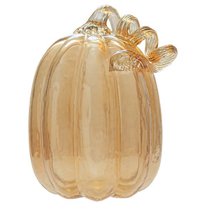 8.5" Apple Cider Glass Pumpkin