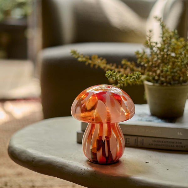 Mushroom Cordless LED Lamp, Coral