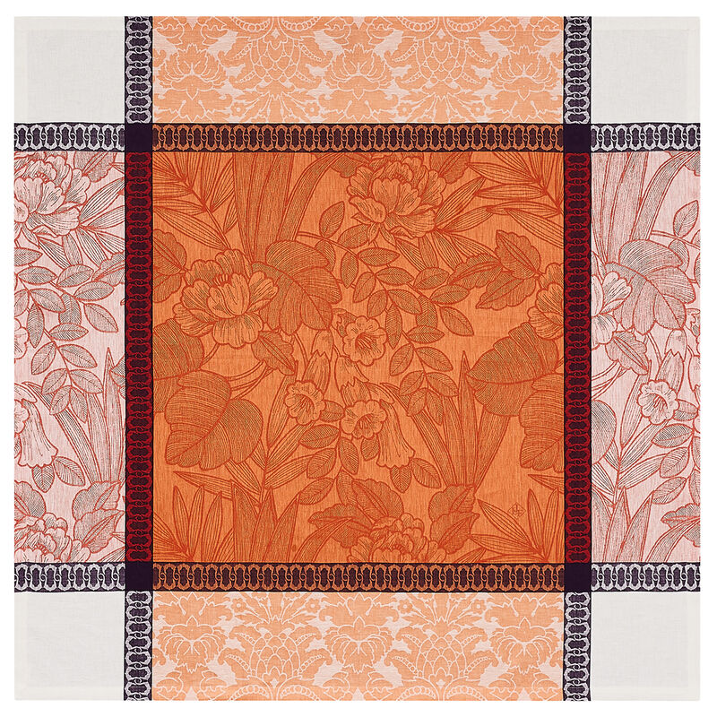 Le Jacquard Tablecloth Escapade Tropical Orange