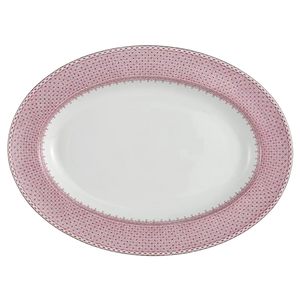 Mottahedeh Pink Lace Oval Platter