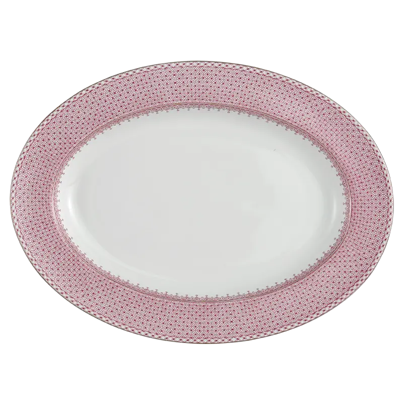 Mottahedeh Pink Lace Oval Platter