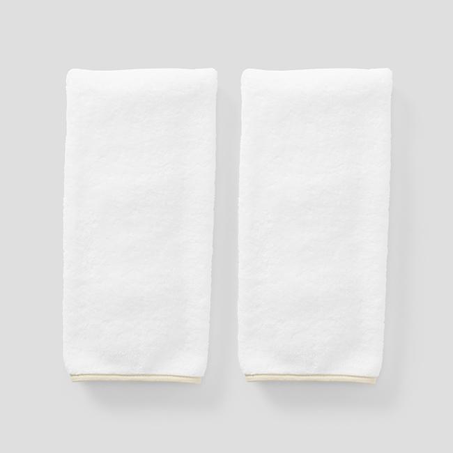 Weezie Signature Hand Towel, Sand on White