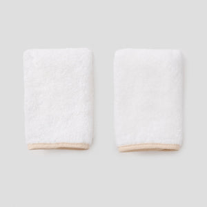 Weezie Signature Washcloths, Sand on White