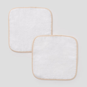 Weezie Signature Washcloths, Sand on White
