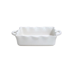 14" Medium Rectangular Ruffled Baker
