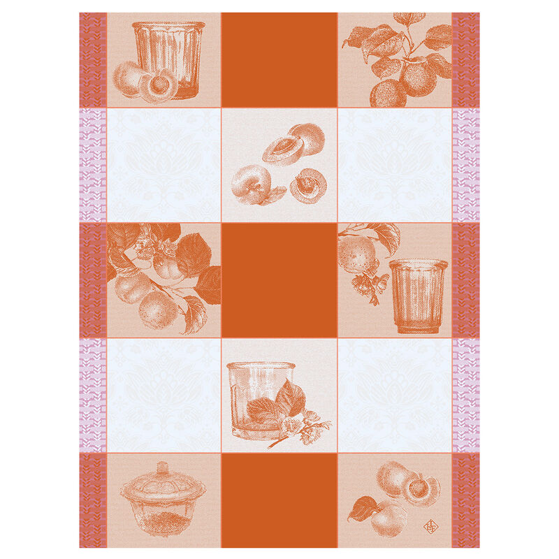 Le Jacquard Confiture Carreaux Orange Tea Towel