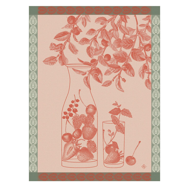 Le Jacquard Eaux De Fruits Red Tea Towel