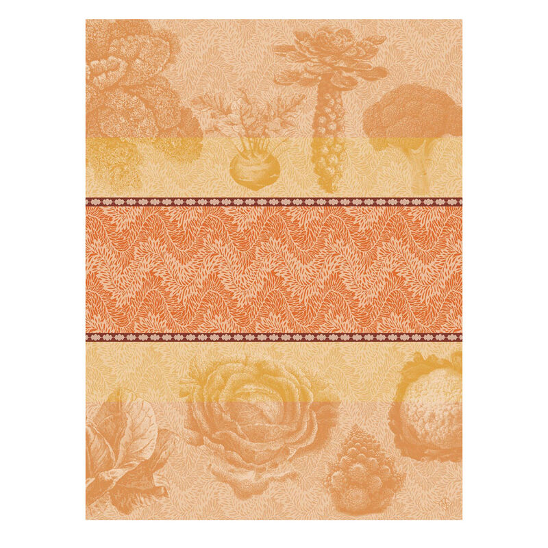 Le Jacquard Tea Towel Jardin Des Choux Orange