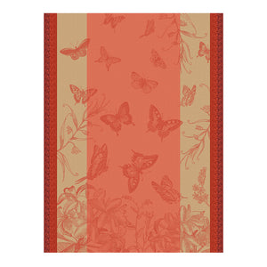 Le Jacquard Jardin Des Papillon Pink Tea Towel