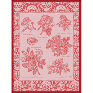 Le Jacquard Tea Towel Jardin Des Roses Red