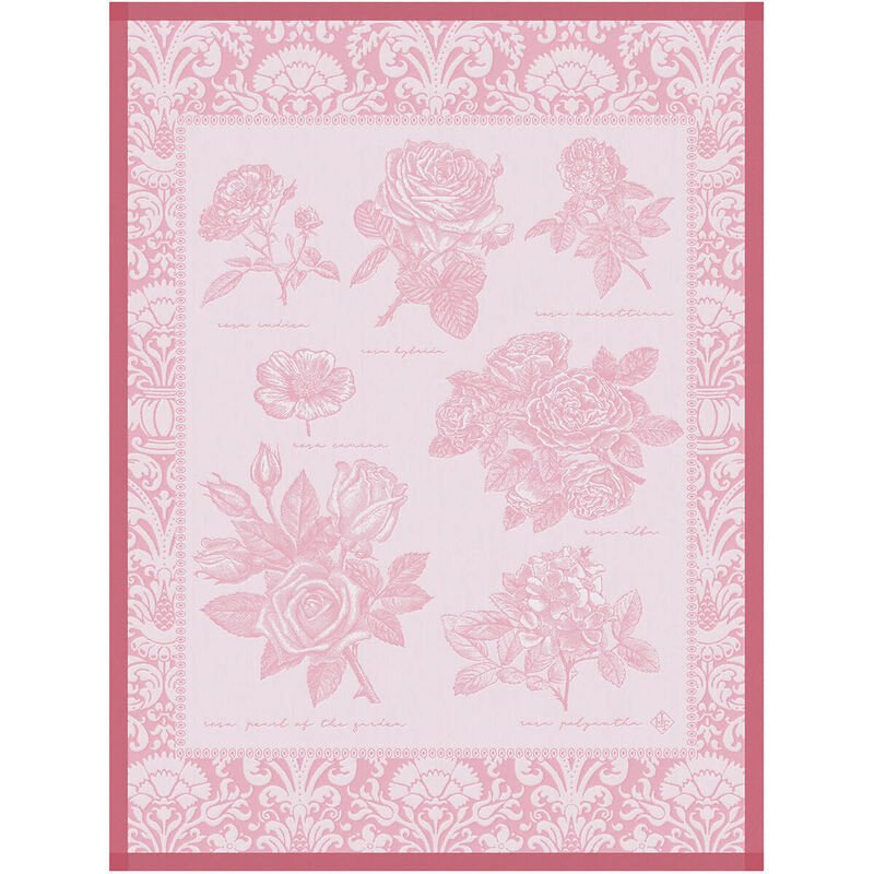 Le Jacquard Tea Towel Jardin Des Roses Pink