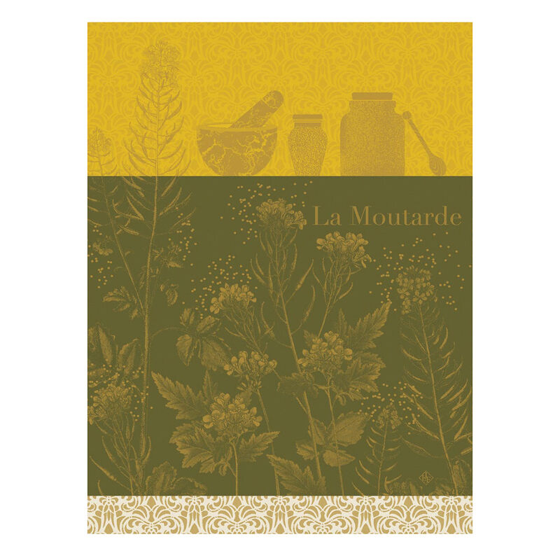 Le Jacquard Tea Towel Moutarde En Fleur Yellow