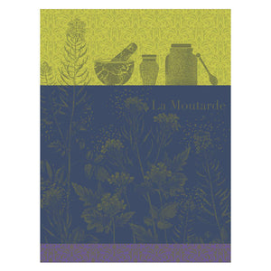 Le Jacquard Tea Towel Moutarde En Fleur Green