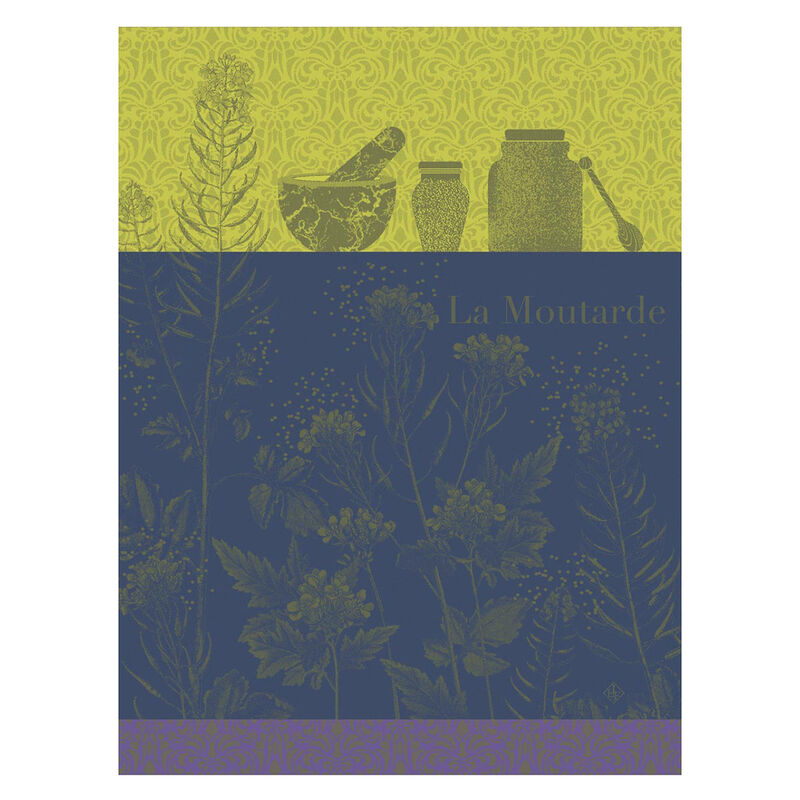 Le Jacquard Tea Towel Moutarde En Fleur Green