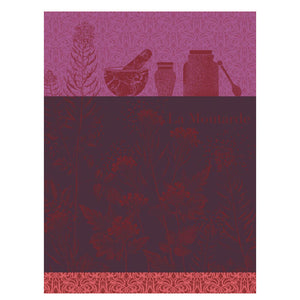 Le Jacquard Tea Towel Moutarde En Fleur Purple