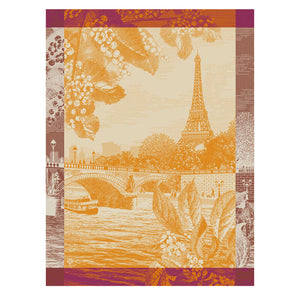 Le Jacquard Tea Towel Paris Sur Seine Orange