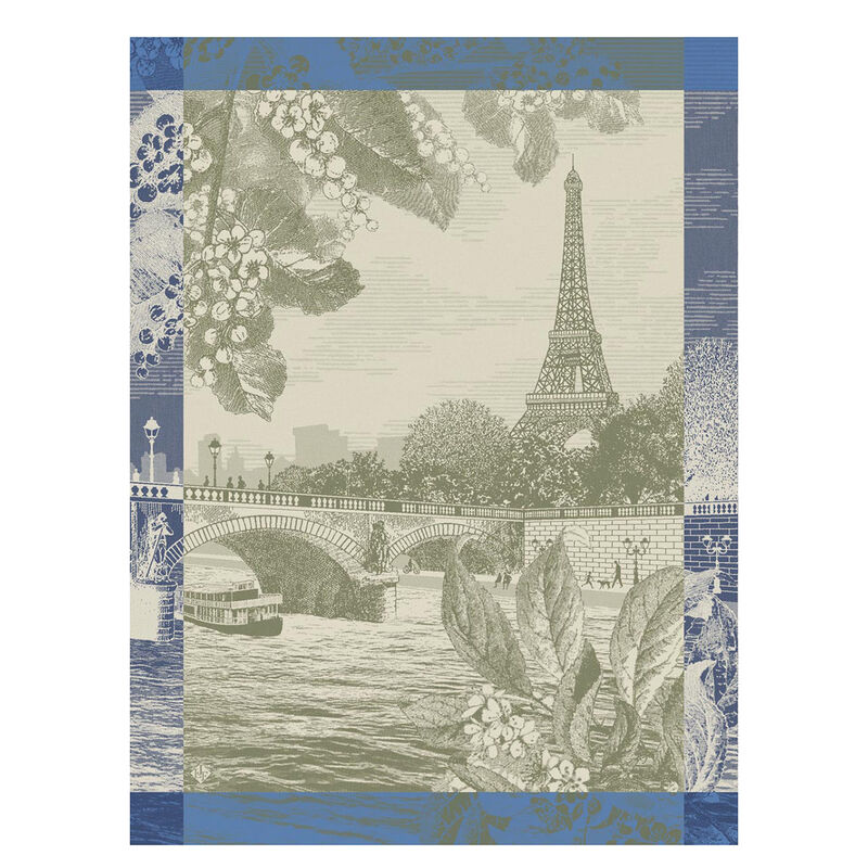 Le Jacquard Tea Towel Paris Sur Seine Green