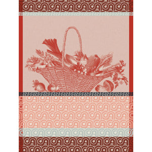 Le Jacquard Tea Towel Potager D'Hiver Red