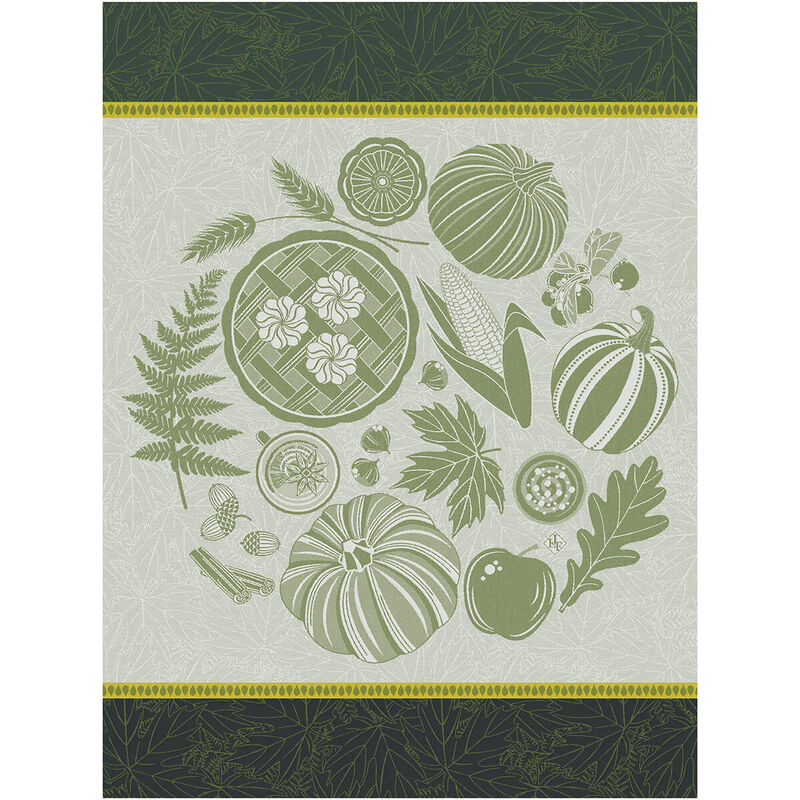 Le Jacquard Tea Towel Thanksgiving Green