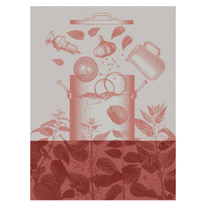 Tea Towel Veloute Orti Pink