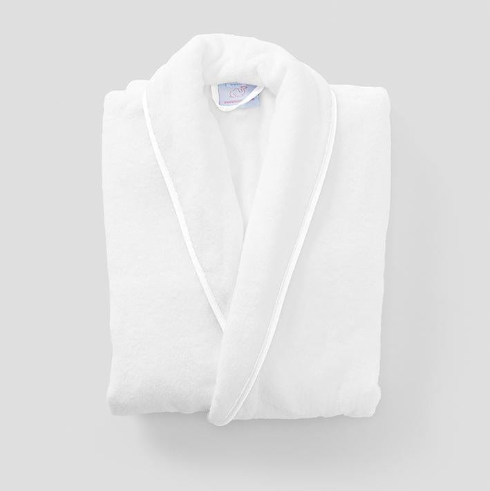 Weezie Women’s Long Signature Robe, White on White