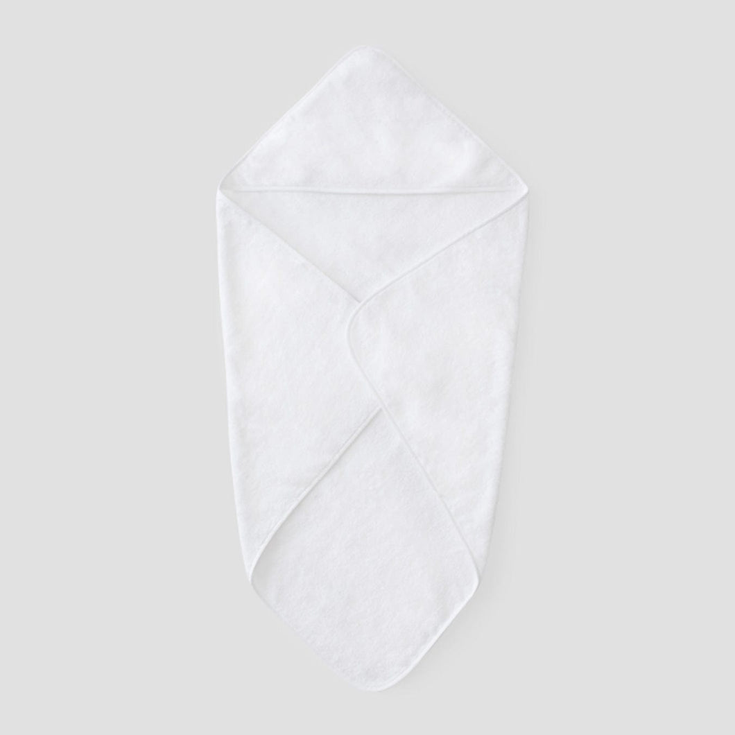 Weezie Baby Hooded Towel, White on White
