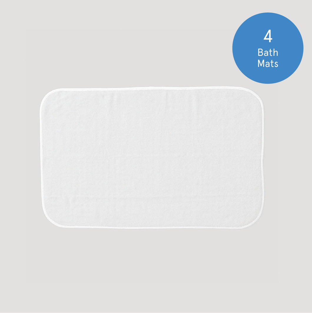 Weezie Signature Bath Mat, White on White