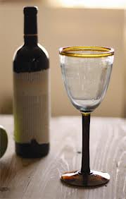 Amber Trim Wine Glass