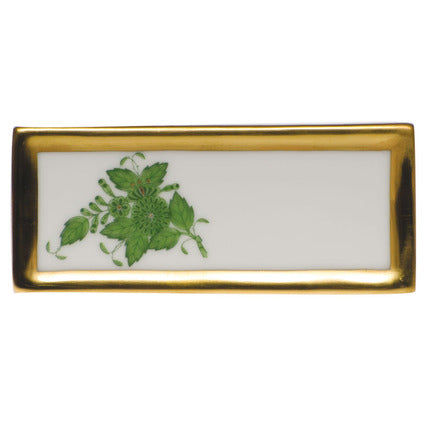 Herend Chinese Bouquet Placecard Holder, Green