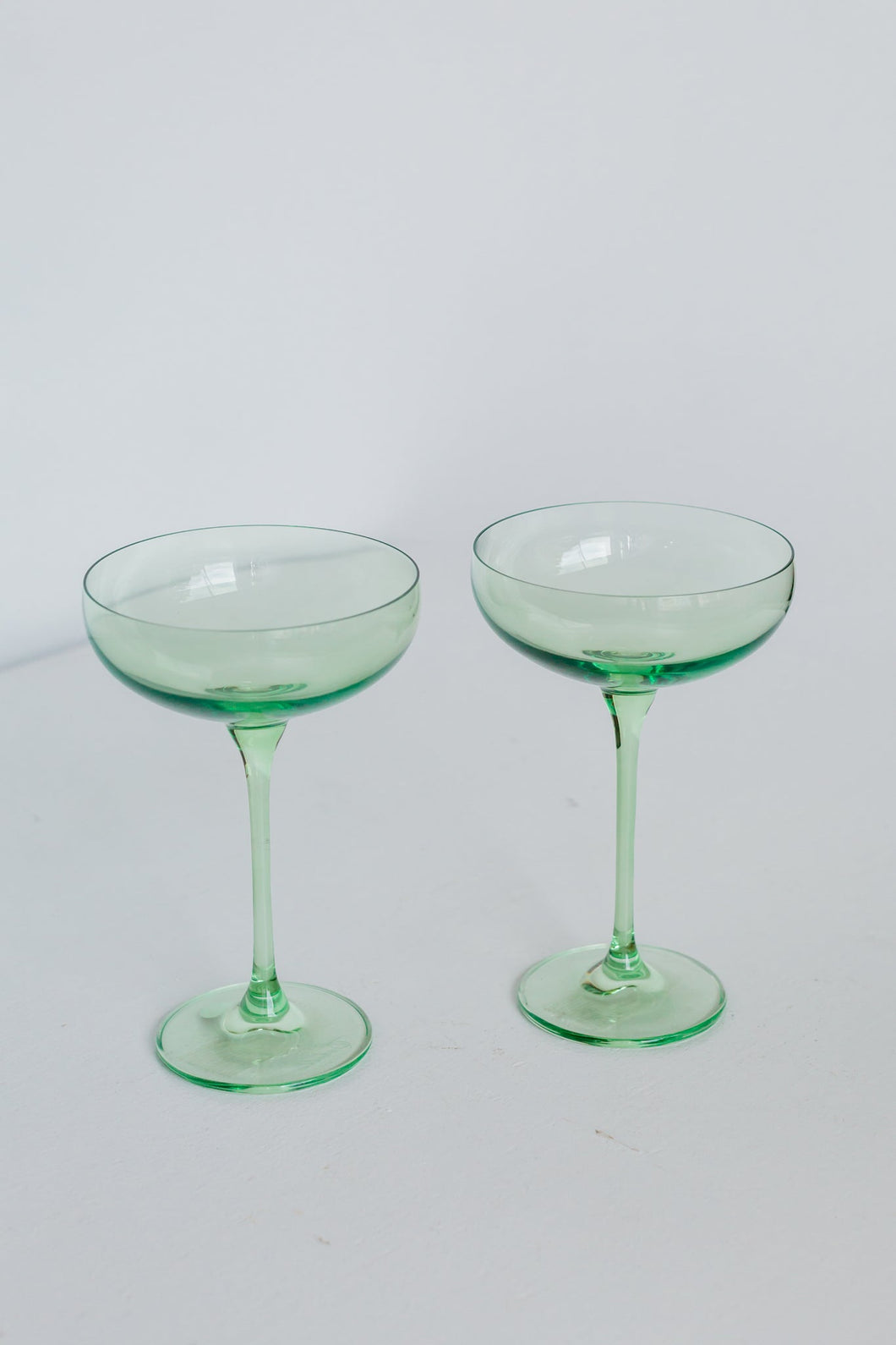 Estelle Champagne Coupes, Set of 2 Mint Green