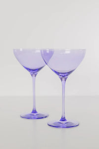Estelle Martini Glass, Set of 2 Lavender