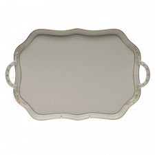 Herend Golden Edge Rectangular Tray with Branch Handles