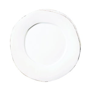 Vietri Lastra European Dinner Plate, White