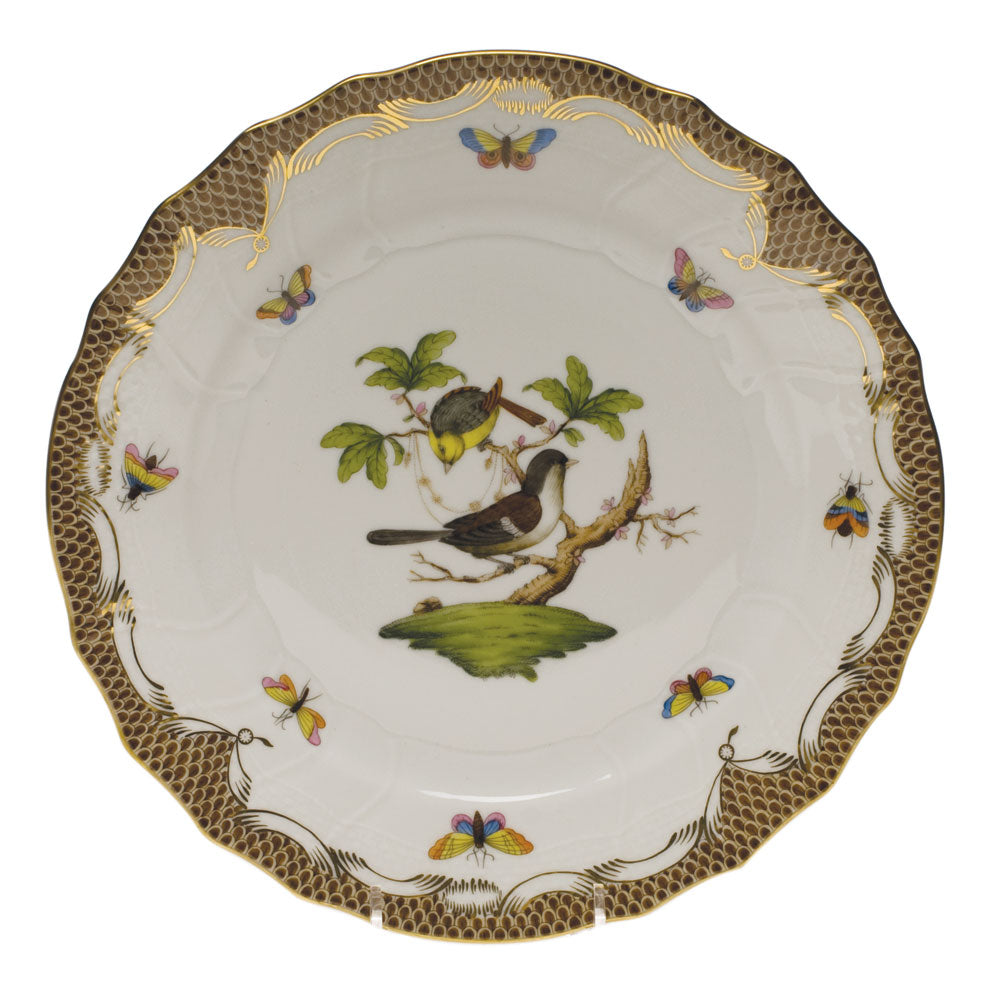 Herend Rothschild Bird Dinner Plate, Brown