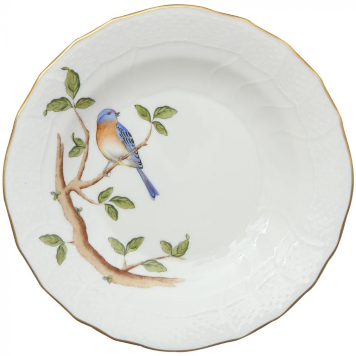 Herend Songbird Dessert Plate, Bluebird