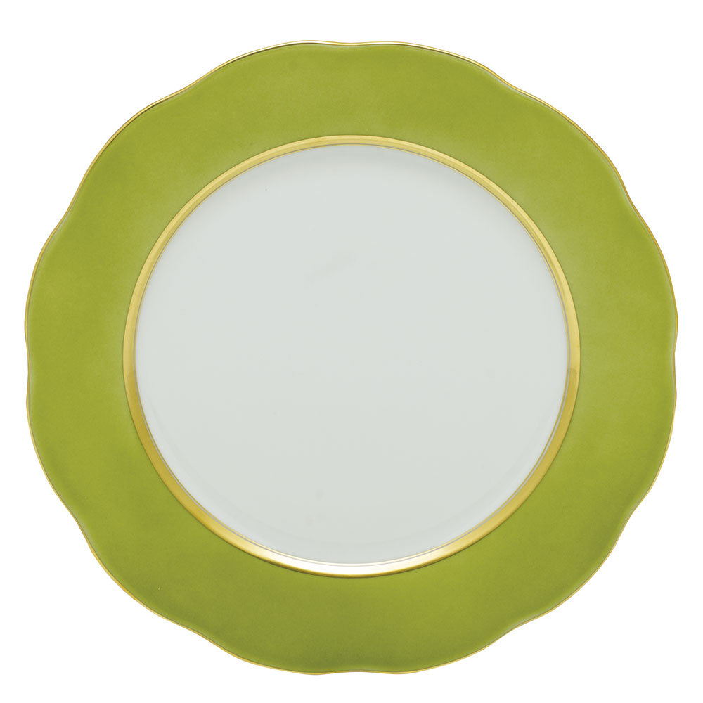 Herend Silk Ribbon Service Plate, Olive
