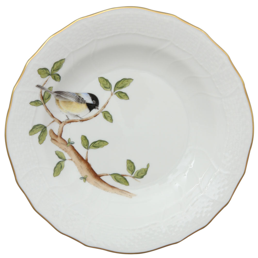 Herend Songbird Dessert Plate, Chickadee