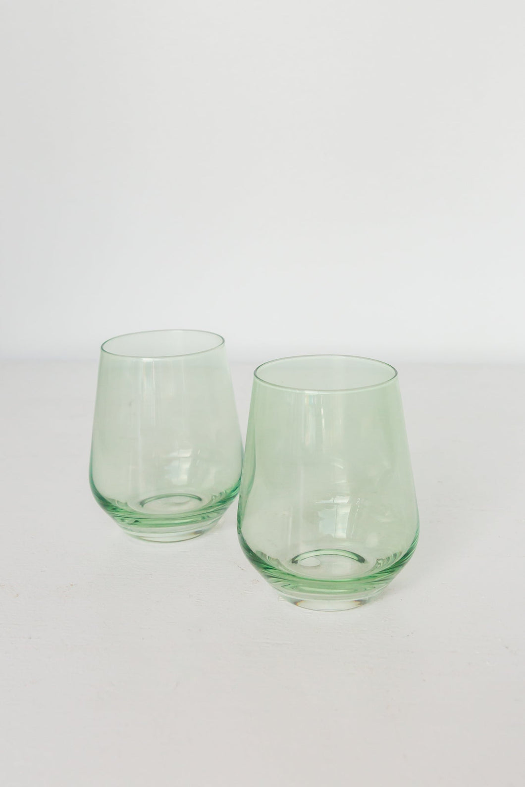 Estelle Stemless Wine, Set of 2 Mint Green