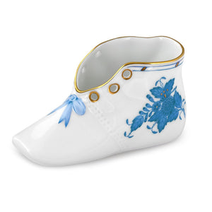 Herend Baby Shoe, Chinese Bouquet Blue
